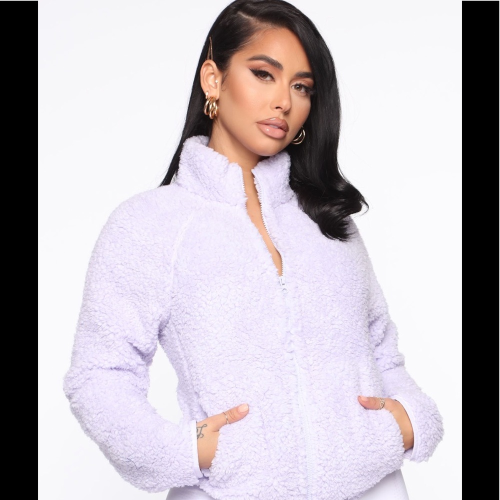 Fuzzy Feels Sherpa Jacket - Lavender